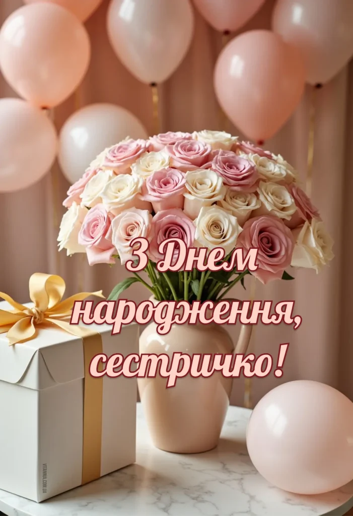 Картинка з днем народження сестричко своїми словами
