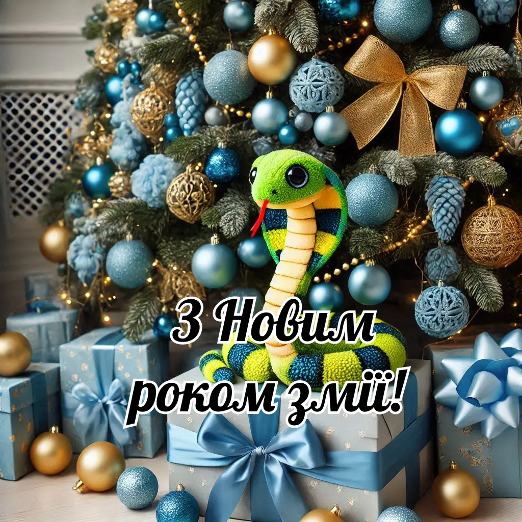 Картинка з Новим роком змії