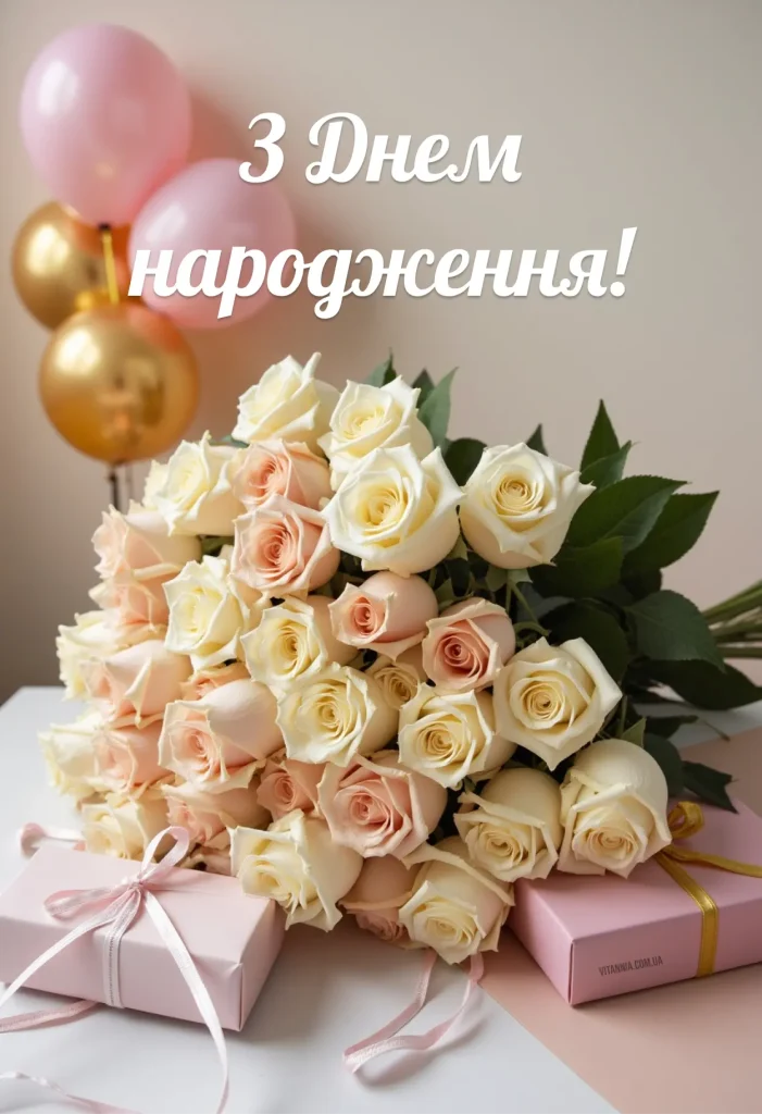 Рози шикарный з днем народження