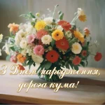 Сучасна листівка з днем народження кумі