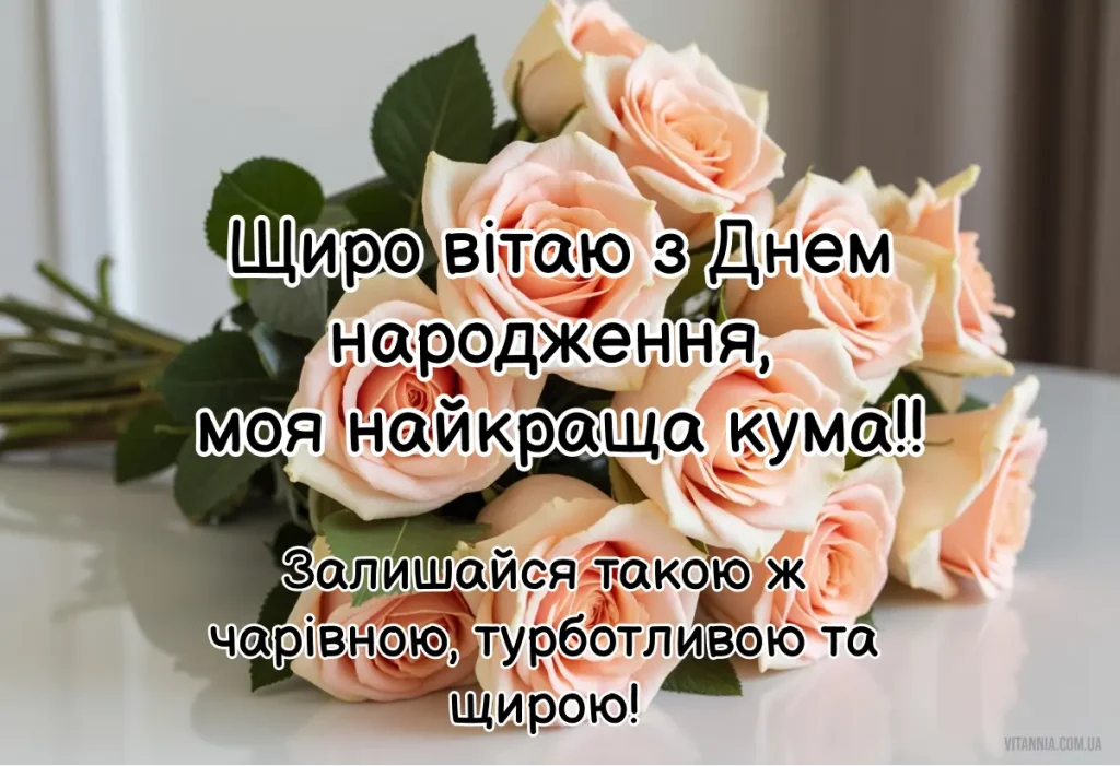 Сучасне привітання з днем народження кумі своїми словами