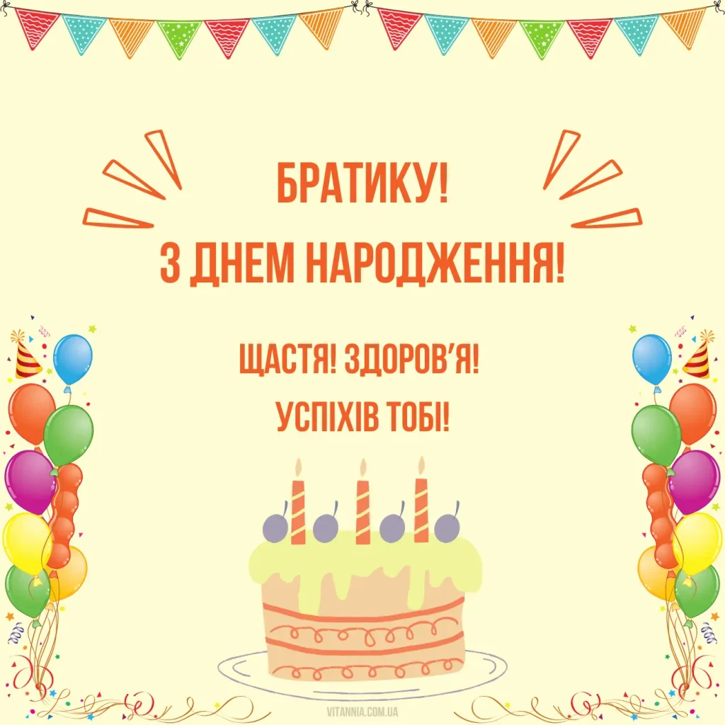 з днем народження брата від сестри, щастя, здоровʼя, успіхів