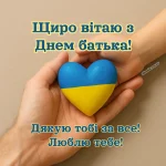 Щире привітання з Днем батька 2025 українською мовою. Дякую тобі за все. Люблю тебе